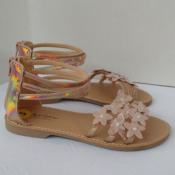 Litmus slip on gold rose girl flat sandals size 3 - Picture 8 of 10